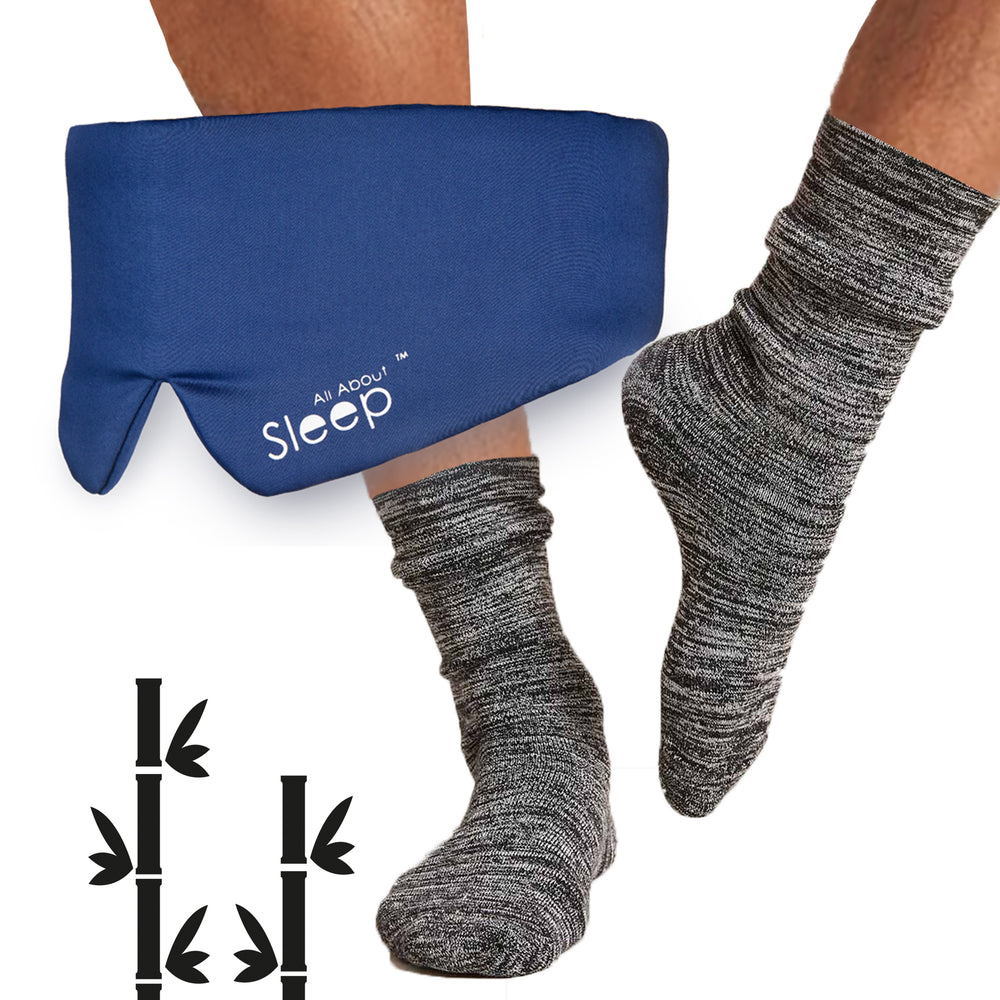 All About Sleep men's blue bamboo sleep mask and bed socks